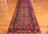 Vintage Hamedan Hand-Knotted Persian Wool Runner Rug